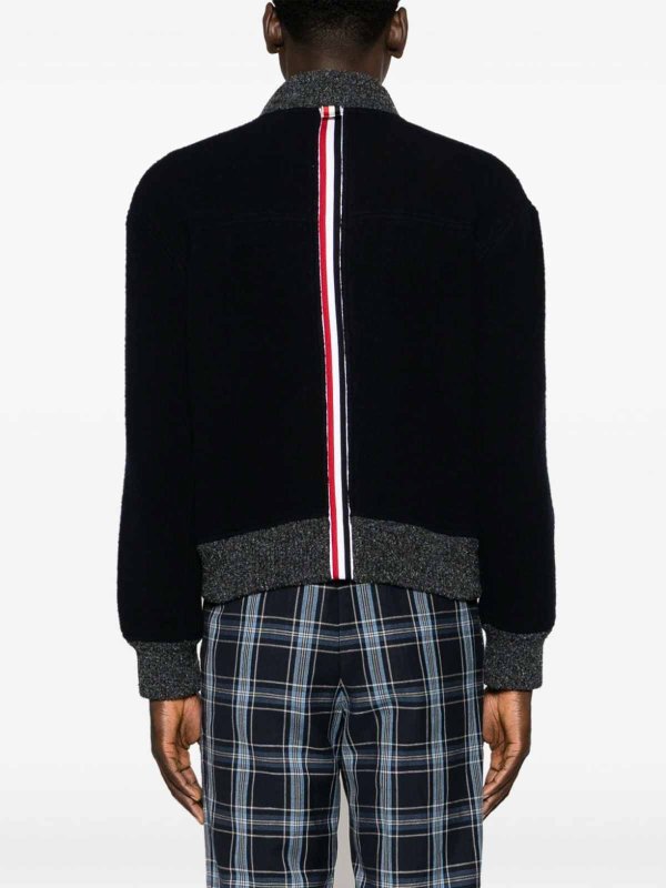 THOM BROWNE: casual jackets online - Rwb Wool Bomber Jacket