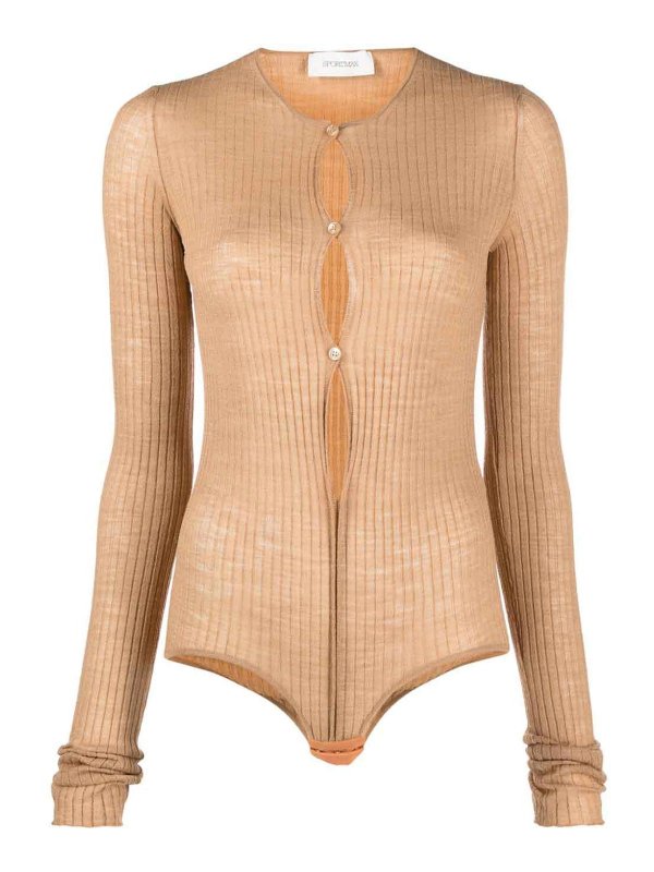 SPORTMAX: Tops & Tank tops - Wool Blend Bodysuit