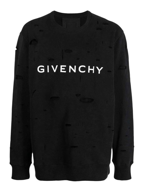 GIVENCHY: Sweatshirts & Sweaters - Logo Cotton Sweatshirt