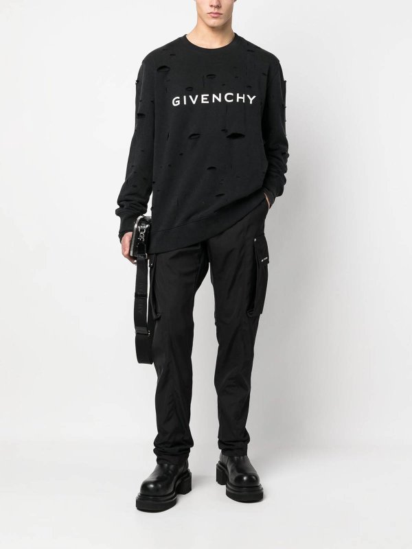 The Best Shops GIVENCHY: Sweatshirts & Sweaters - Logo Cotton Sweatshirt