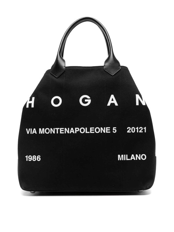 HOGAN: totes bags - Script Canvas Large Tote Bag