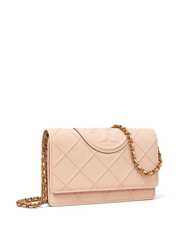 The Best Shops TORY BURCH: clutches - Fleming Leather Wallet On Chain