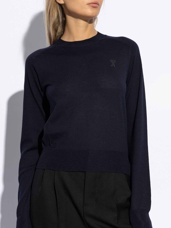 The Best Shops AMI PARIS: Strickpullover mit Rundhalsausschnitt - Rundhalspullover - Blau