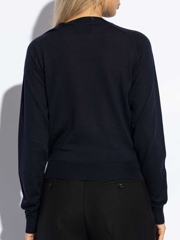 Rundhalspullover - Blau shop online: AMI PARIS