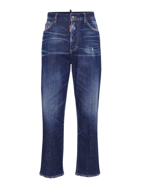 DSQUARED2: straight leg jeans - 5 Pokcets Faded Straight-Leg Jeans