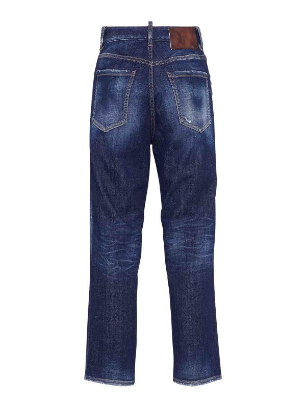 DSQUARED2: straight leg jeans online - 5 Pokcets Faded Straight-Leg Jeans