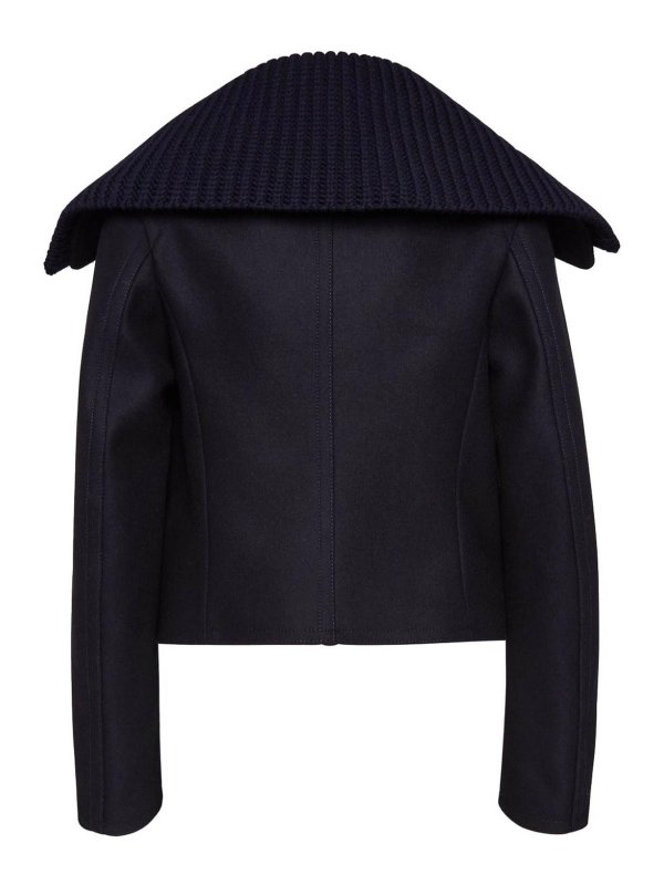 DSQUARED2: knee length coats online - Double-Breasted Cropped Peacoat