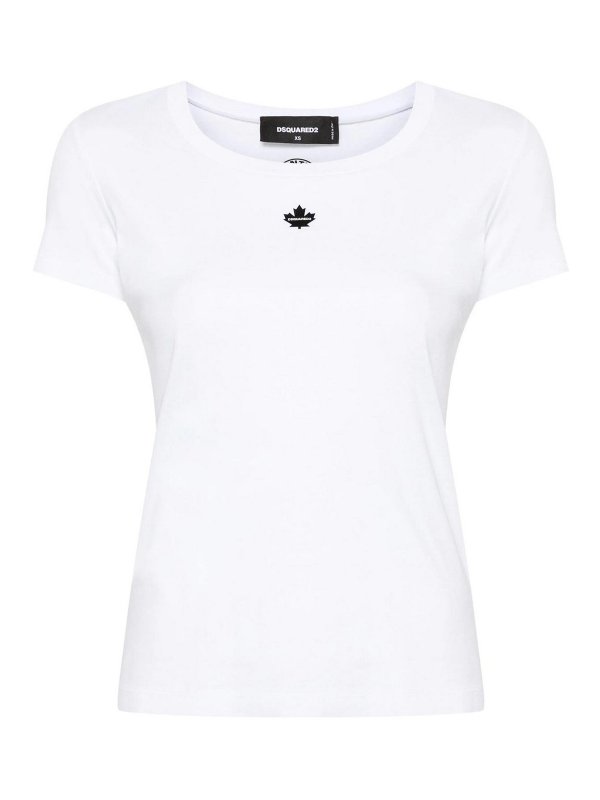 DSQUARED2: t-shirts - Appliqu-Logo Cotton T-Shirt