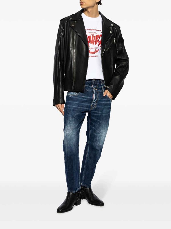 DSQUARED2: t-shirts online - Logo-Print Cotton T-Shirt