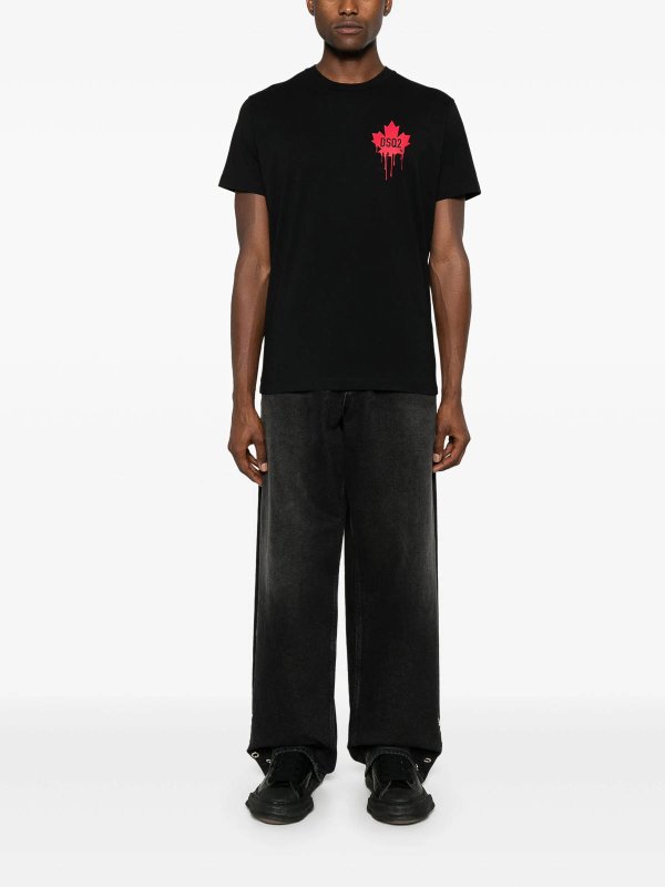 DSQUARED2: t-shirts online - Logo-Print Cotton T-Shirt