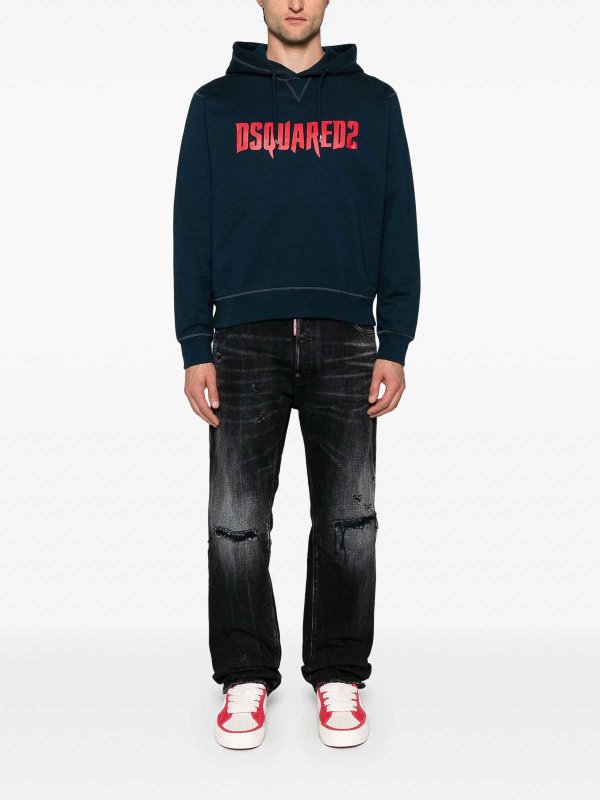 DSQUARED2: Jeans à jambe droite online - Jean Droit - Noir