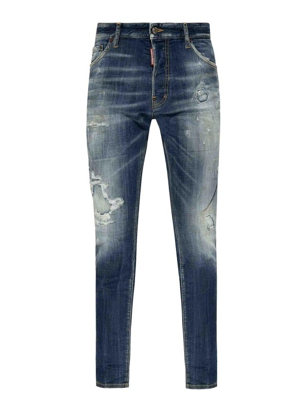 DSQUARED2: bootcut jeans - Distressed Slim-Cut Jeans