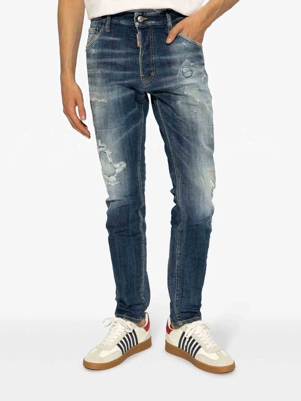 The Best Shops DSQUARED2: bootcut jeans - Distressed Slim-Cut Jeans