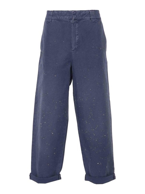 GOLDEN GOOSE: ストレートジーンズ - ストレートジーンズ - ブルー