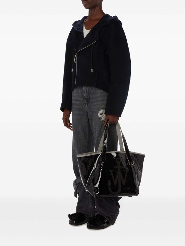 The Best Shops J.W. ANDERSON: casual jackets - Hooded Biker Wool Jacket