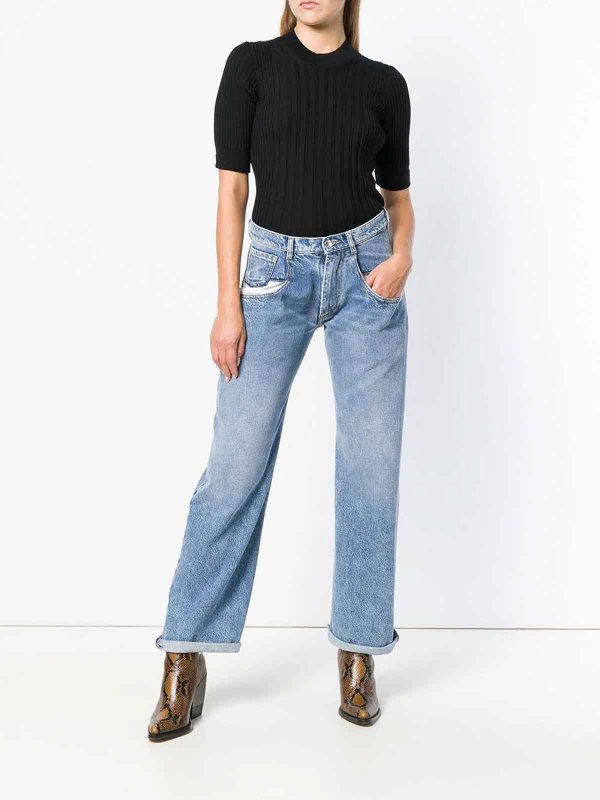 Maison Margiela: straight leg jeans online - Contrast-Pocket Straight-Leg Jeans