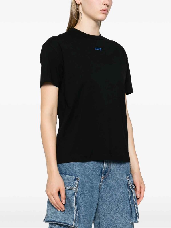 The Best Shops OFF-WHITE: t-shirts - Arrows-Embroidered Cotton T-Shirt