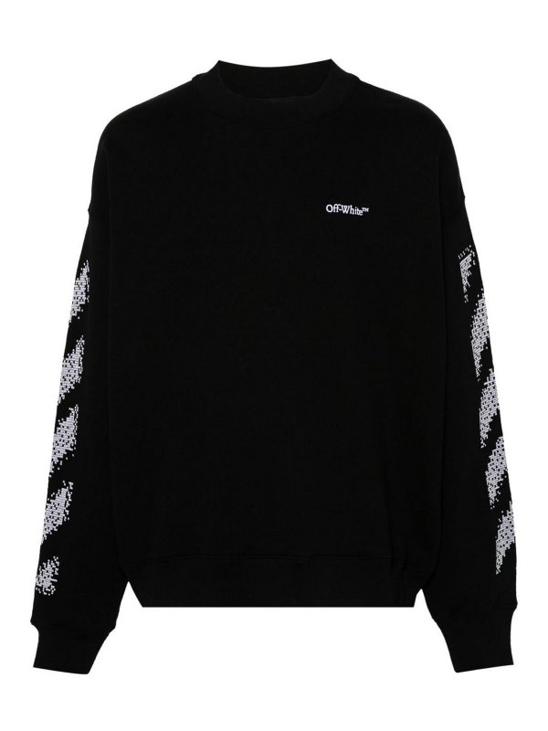 OFF-WHITE: Sweatshirts & Sweaters - Pixel Diag Sweatshirt