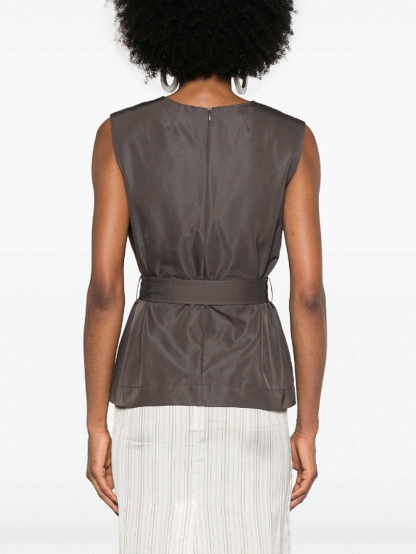 The Best Shops P.A.R.O.S.H.: Tops & Tank tops - Sleeveless Belted Top