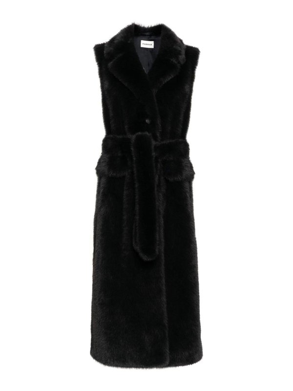 P.A.R.O.S.H.: 毛皮＆シアリングコート - 毛皮/ムートンコート - ダークグレー