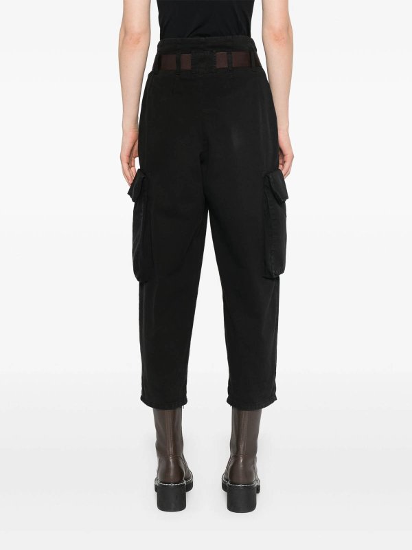 Ronfare High-Waist Cropped Cargo Trousers shop online: Pinko