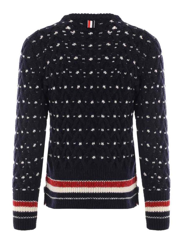 THOM BROWNE: crew necks online - Donegal Cable-Knit Jumper