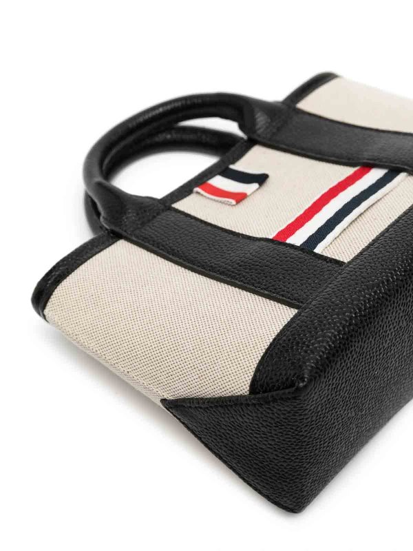 The Best Shops THOM BROWNE: totes bags - Mini Tool Leather Tote Bag