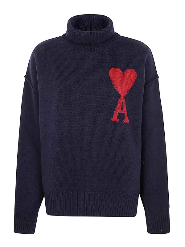 AMI PARIS: クルーネック - クルーネック - ブルー