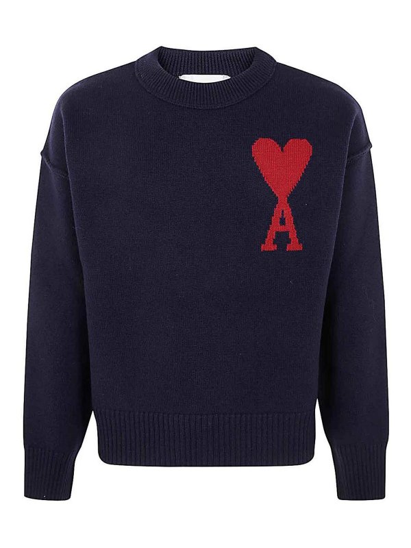 AMI PARIS: crew necks - Red Adc Sweater