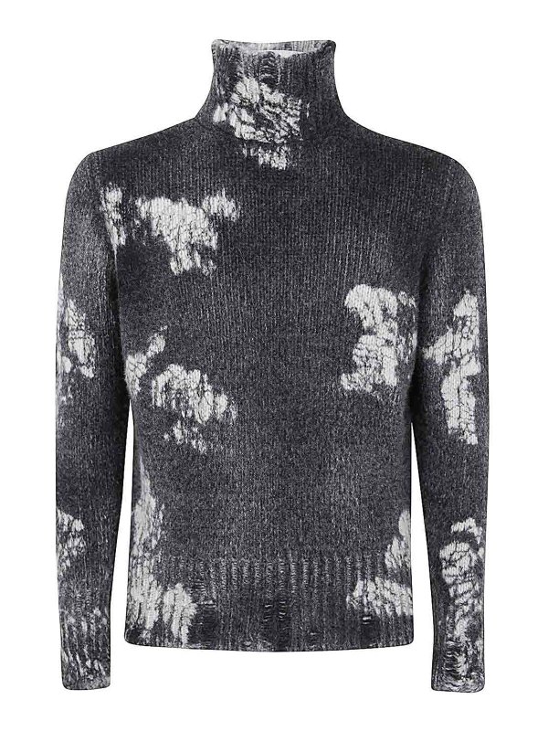 AVANT-TOI: Turtlenecks & Polo necks - Cracked Effect High Neck Pullover