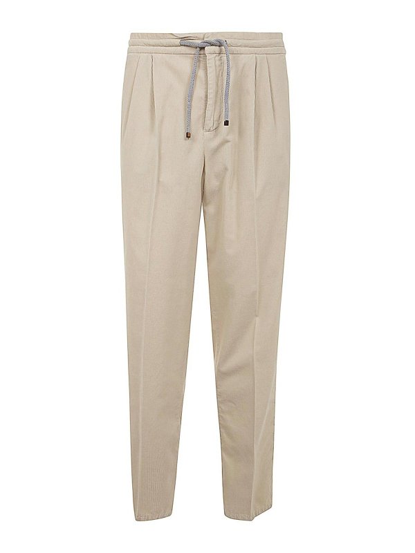 BRUNELLO CUCINELLI: カジュアルトラウザー - カジュアルパンツ - 白