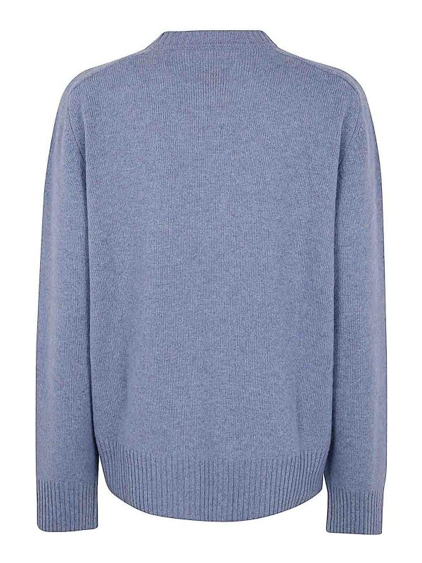 LOULOU STUDIO: Strickpullover mit Rundhalsausschnitt online - Rundhalspullover - Blau