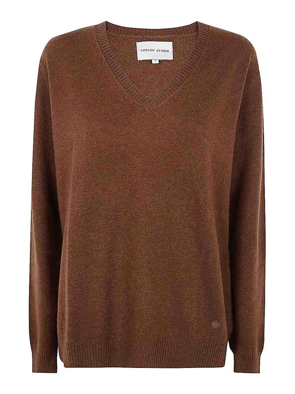 LOULOU STUDIO: v necks - Cashmere Sweater
