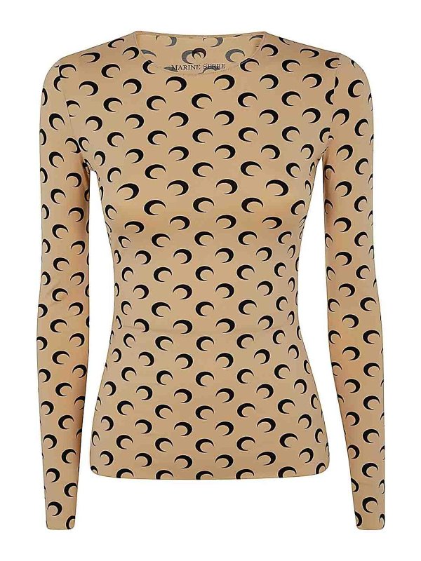 MARINE SERRE: クルーネック - クルーネック - ブラウン