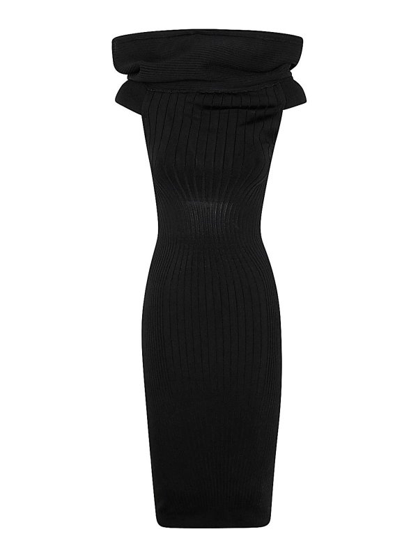 MUGLER: ニーレングスドレス - 膝丈ドレス - 黒