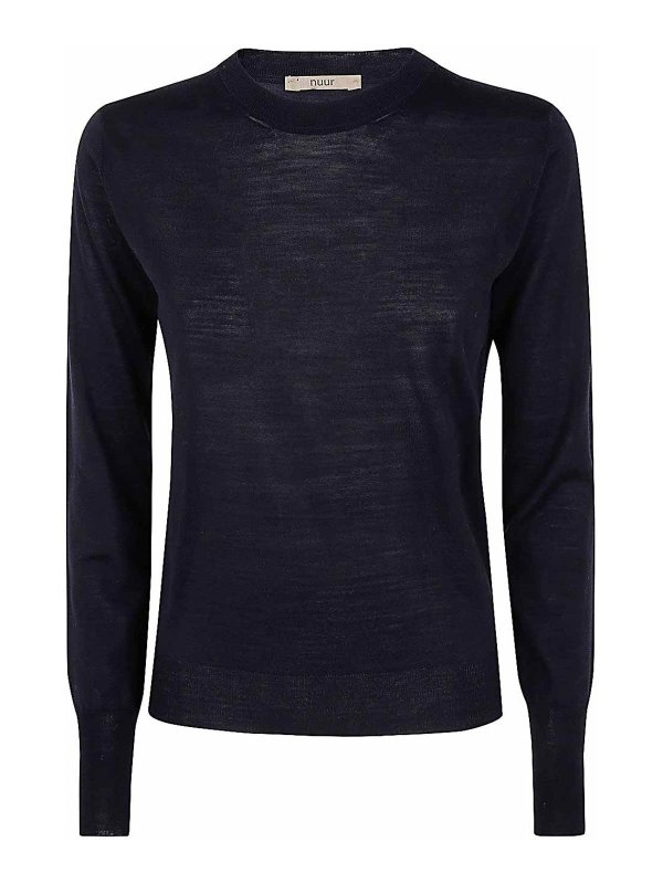 Tシャツ・カットソー NUUR LONG SLEEVES ROUND NECK SWEATER (A03001 A0310 NAVY) Nuur Long Sleeves Round Neck Sweater - Blue - Women