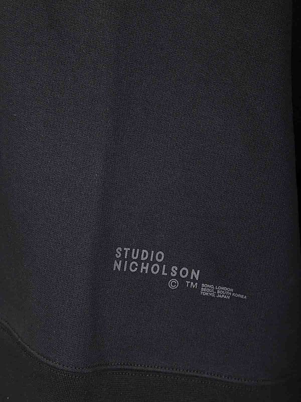 The Best Shops STUDIO NICHOLSON: Sweatshirts & Sweaters - Fleece Back Hoodie With Logo