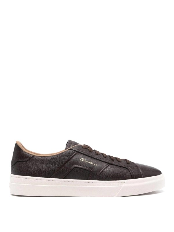 SANTONI: trainers - Leather sneakers