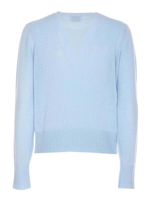 ALLUDE: Strickpullover mit Rundhalsausschnitt online - Rundhalspullover - Blau