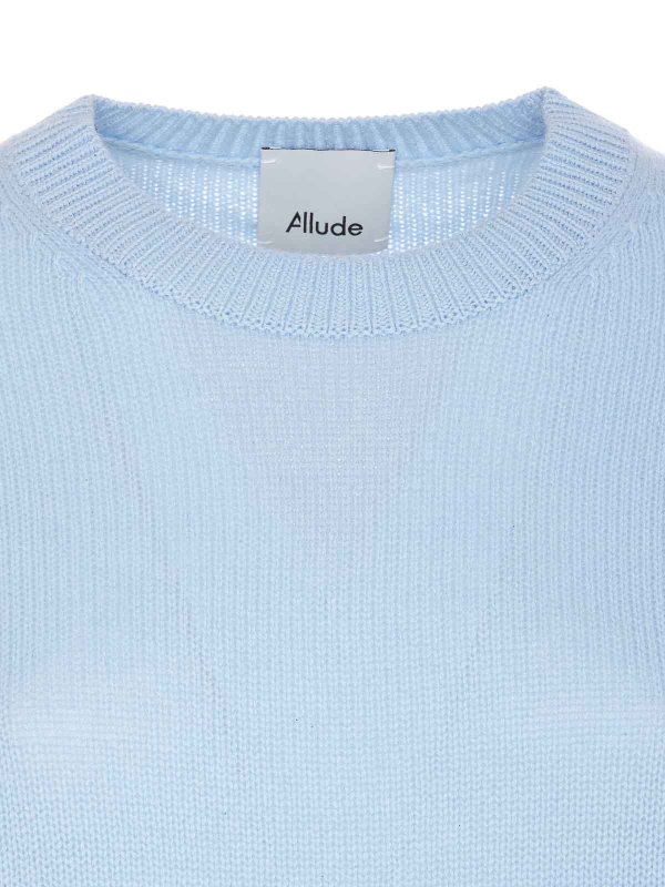 Rundhalspullover - Blau shop online: ALLUDE