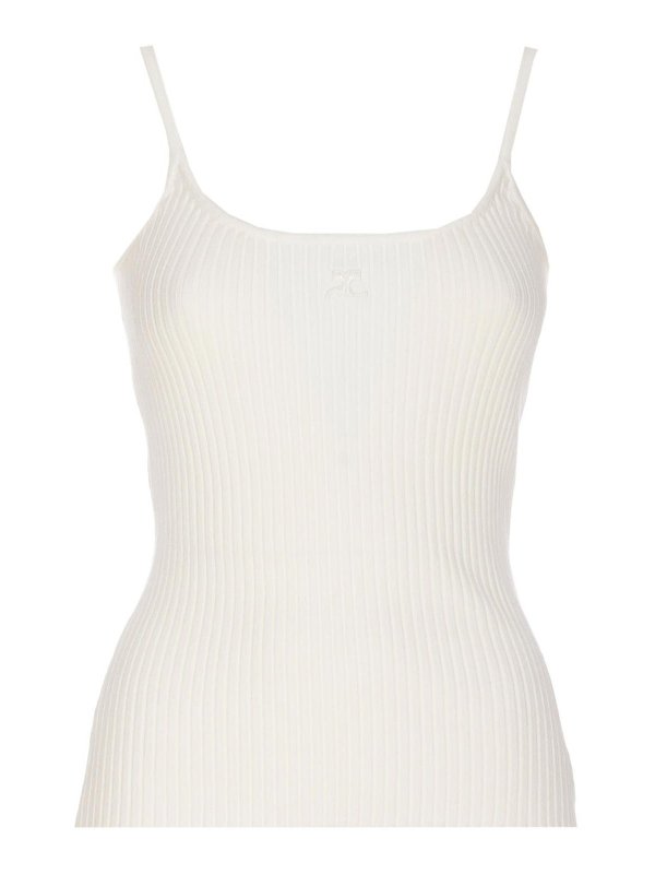 Courreges: Tops y camisetas sin mangas - Top - Blanco