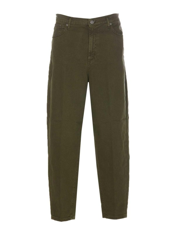 DONDUP: pantaloni casual - Pantaloni Bessie verdi