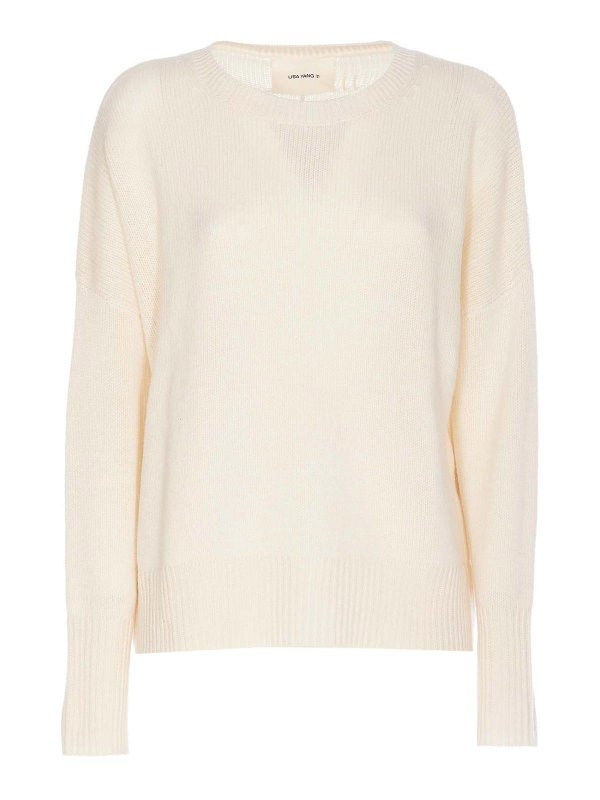 LISA YANG: crew necks - Cream Mila Sweater