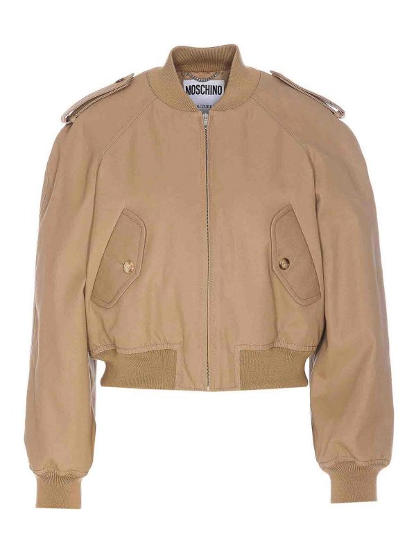 MOSCHINO: ダウン・ハイテクジャケット - ダウンジャケット - ベージュ