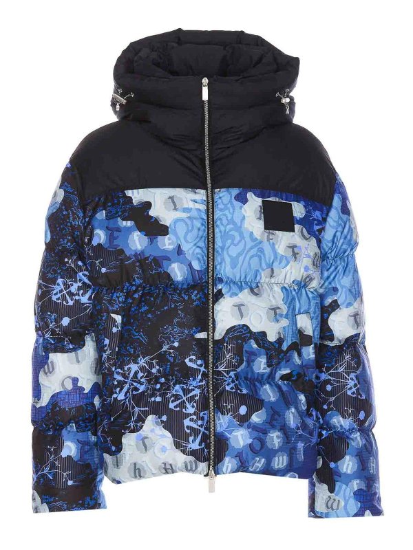 OFF-WHITE: padded jackets - Blue Padded Down Jacket