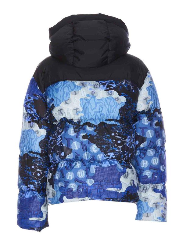 OFF-WHITE: padded jackets online - Blue Padded Down Jacket