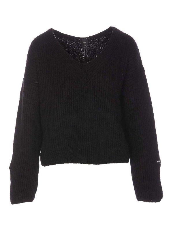Pinko: Suéteres con cuello pico - Suéter Cuello Redondo - Korat