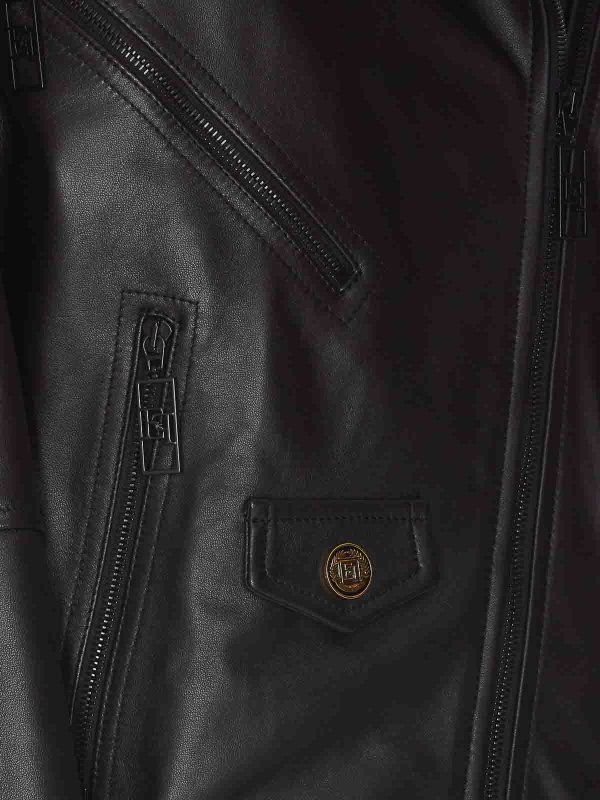 The Best Shops ELISABETTA FRANCHI: leather jacket - Leather Biker Jacket