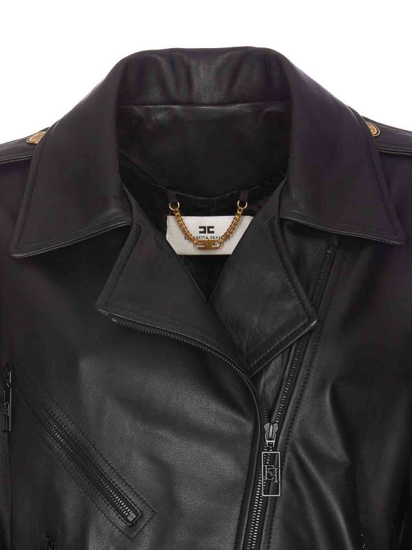 Leather Biker Jacket shop online: ELISABETTA FRANCHI