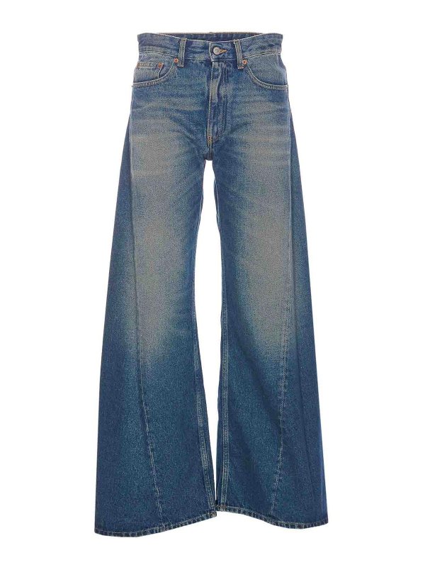 MM6 MAISON MARGIELA: ストレートジーンズ - ストレートジーンズ - ブルー